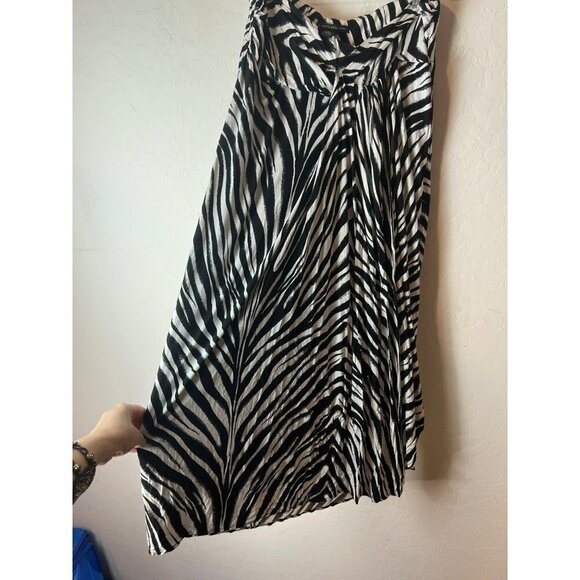 Black Label By Chico's Sz 1 (US M US 8) Zebra Animal Print Maxi Skirt Fully Line - Picture 4 of 7